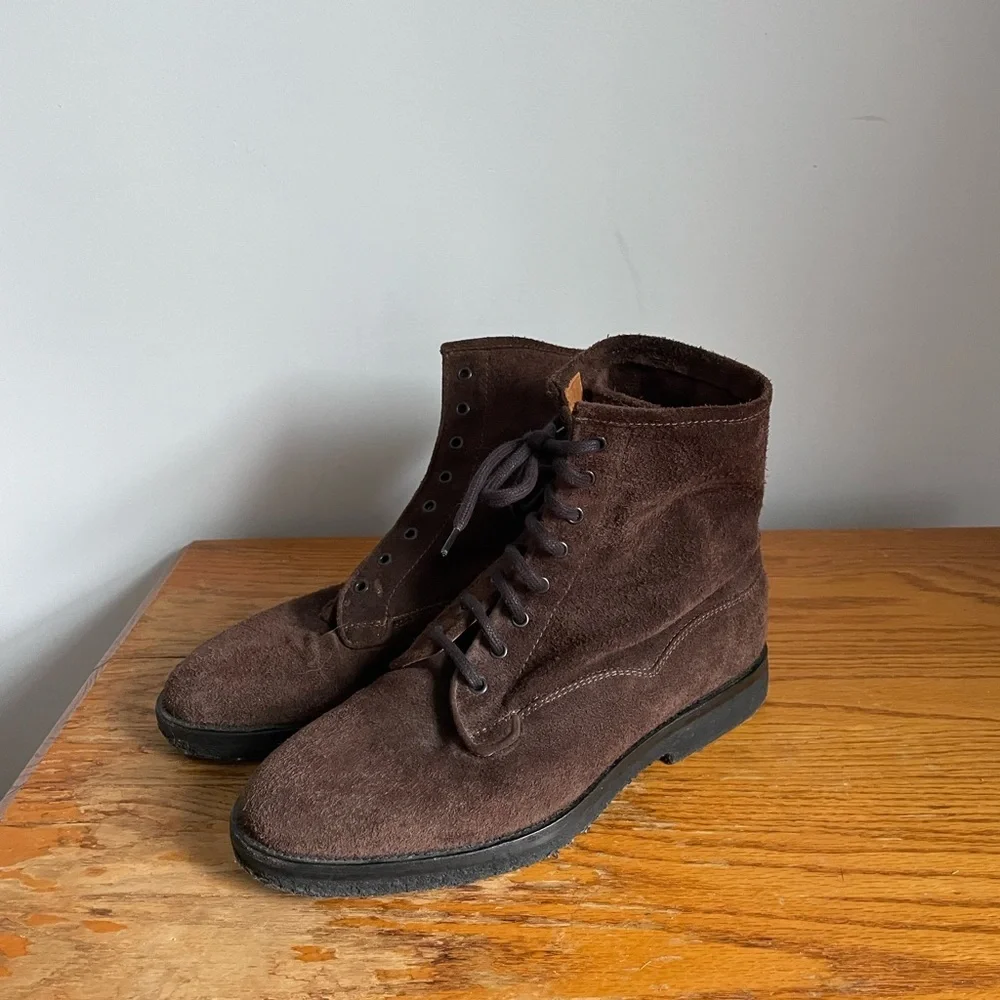 Christian Kimber x Eidos Brown Suede Combat Boots Men’s Size 8